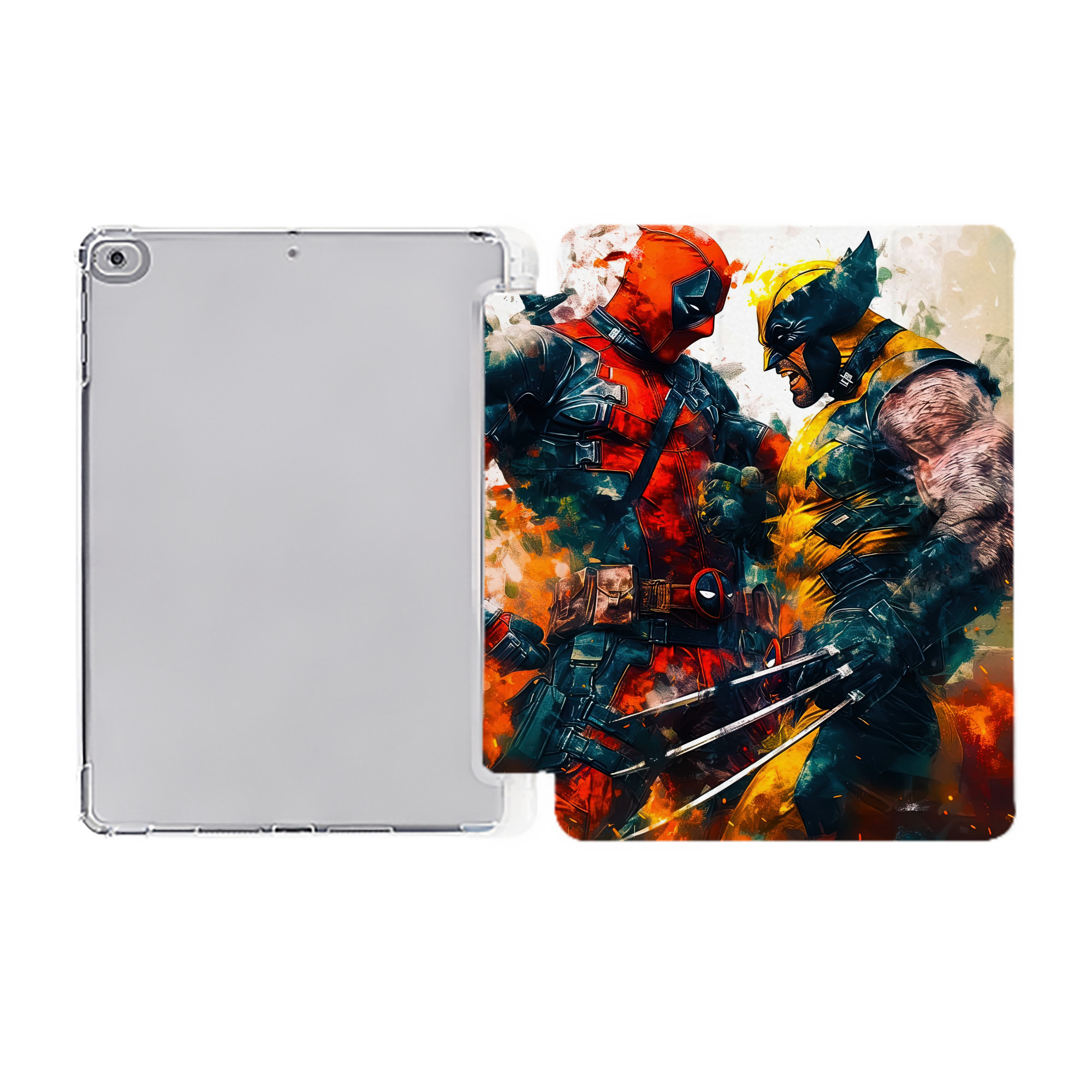 （画像用） Deadpool デッドプール IPad ケース ペン収納付き 三つ折りスタンド PUレザー×シリコン 対応機種9.5/10.5/10.9インチ